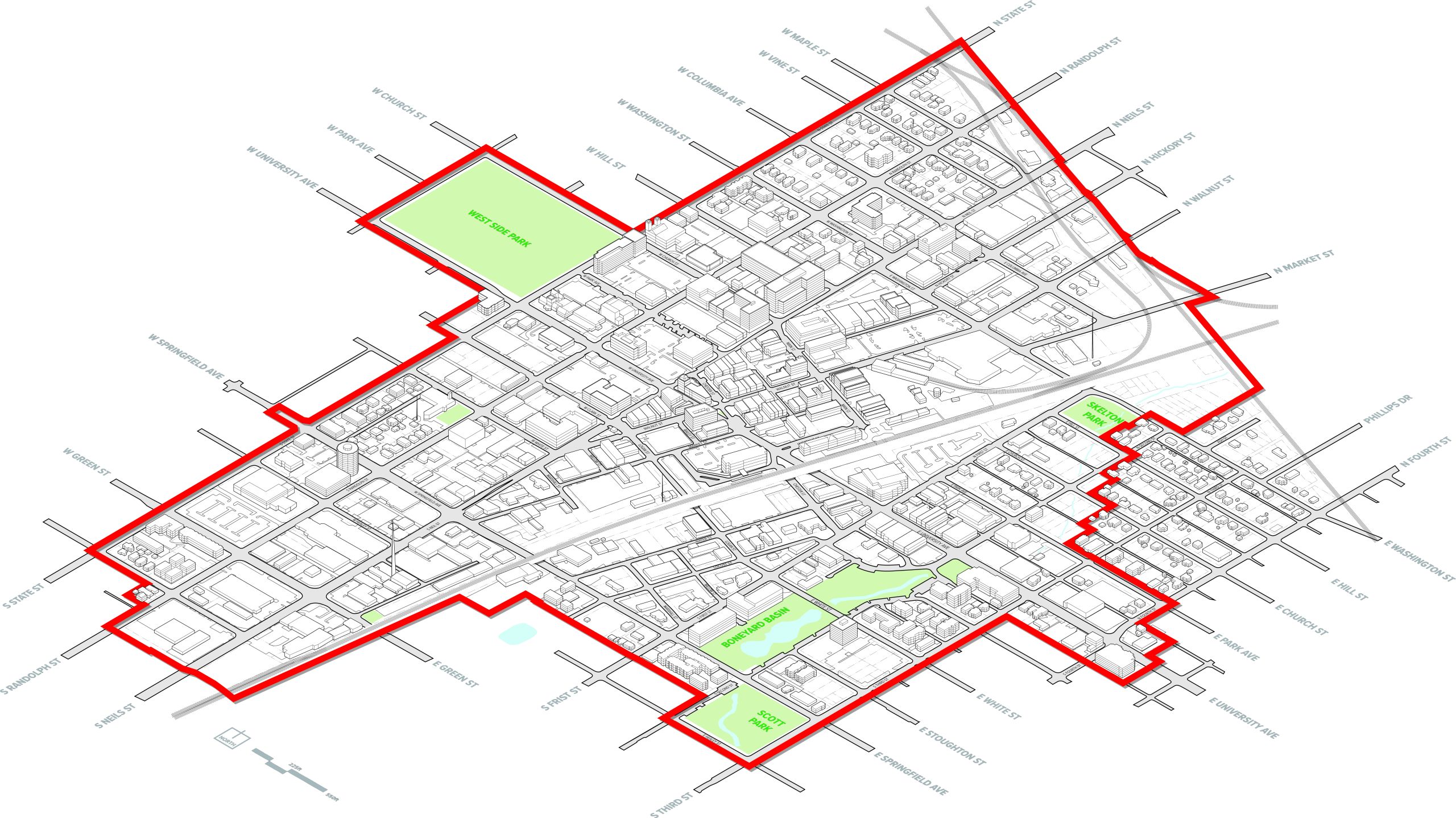Image of Downtown Champaign Plan Boundary